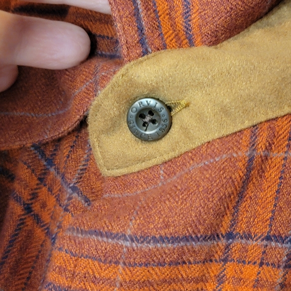 Men's Orvis Perfect Flannel Shirt Orange Plaid - L - Picture 8 of 15